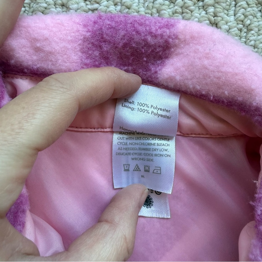 Hanna Andersson Faux Wool Felt Plaid Jacket size 5 in Pink - Picture 8 of 8